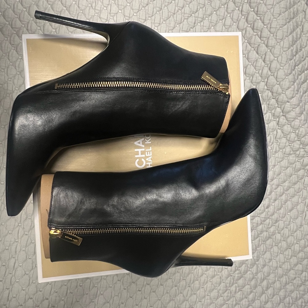 Michael Kors Keke Leather Bootie Black Leather